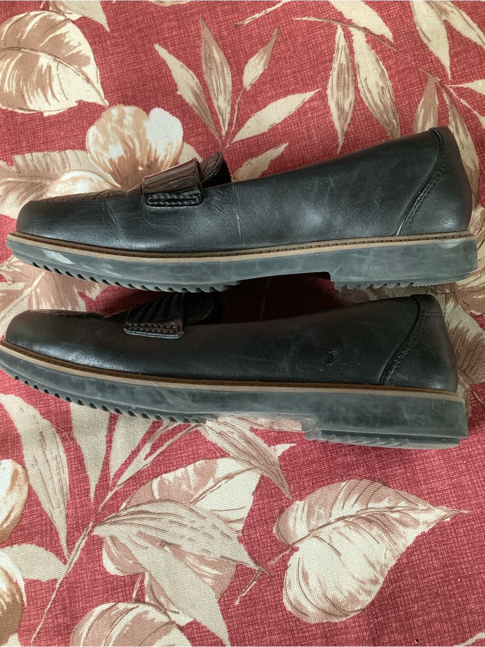 Clarks Size 7.5 Raisie Arlie black slip on leather loafers - Picture 7 of 12